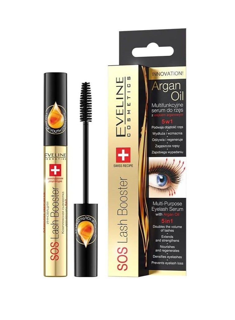 إيفلين كوزماتيكس ايفلين كوزمتكس SOS سيروم معزز للرموش | تركيبة زيت الأرغان 5 في 1 لرموش أطول وأقوى - Image 1