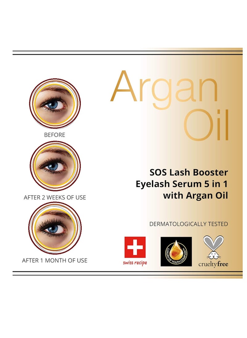 إيفلين كوزماتيكس ايفلين كوزمتكس SOS سيروم معزز للرموش | تركيبة زيت الأرغان 5 في 1 لرموش أطول وأقوى - Image 2