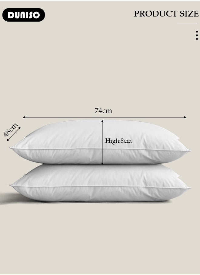 DUNISO 2PCS Sleeping Pillow Washable Soybean Fiber Neck Support Pillow Bed Pillows with Polyester Fiber Cover, Ergonomic Pillow for Neck Head and Shoulder Pain Relief,Soft and Breathable  - Image 2