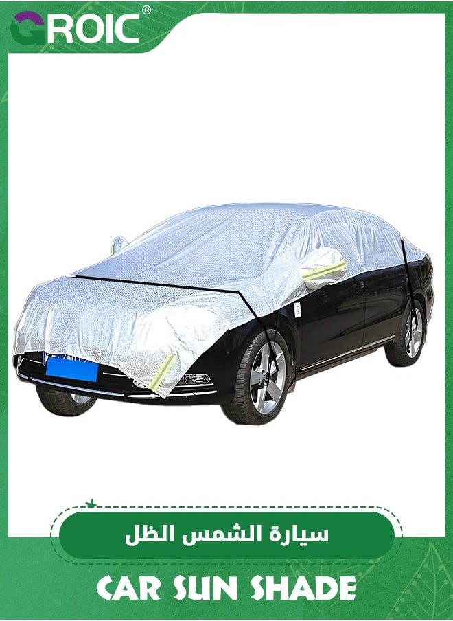 GROIC - Half Car Cover,All Weather Car Body Covers for All Season Waterproof Dustproof UV Resistant Snowproof,Protects Your Windshield and Roof,Outdoor car Cover - Image 1