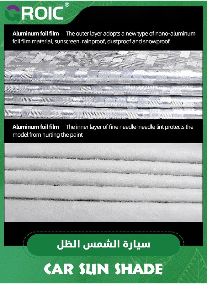 GROIC - Half Car Cover,All Weather Car Body Covers for All Season Waterproof Dustproof UV Resistant Snowproof,Protects Your Windshield and Roof,Outdoor car Cover - Image 1