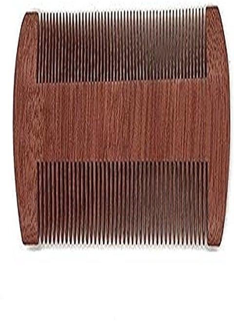 Wooden Hair Beard Comb, Amadon's Comb with Dual Action Fine & Coarse Teeth, Perfect for use with Balms and Oils, Top Pocket Comb for Hair & Mustaches