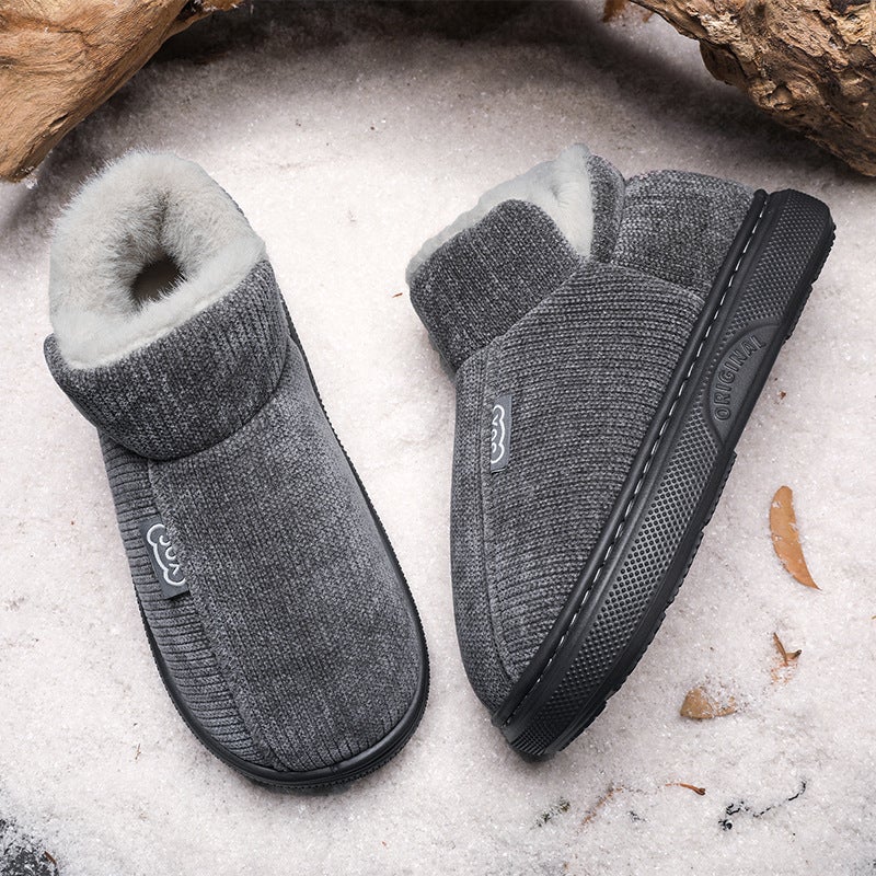 Men'S Winter Outdoor Non-Slip And Cold-Proof Slip-On Cotton Slippers With Velvet To Heattech Northeastern Cotton Shoes - Image 5
