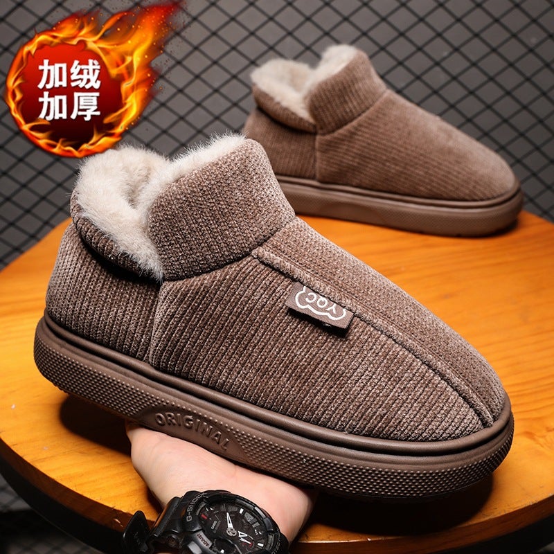 Men'S Winter Outdoor Non-Slip And Cold-Proof Slip-On Cotton Slippers With Velvet To Heattech Northeastern Cotton Shoes - Image 3