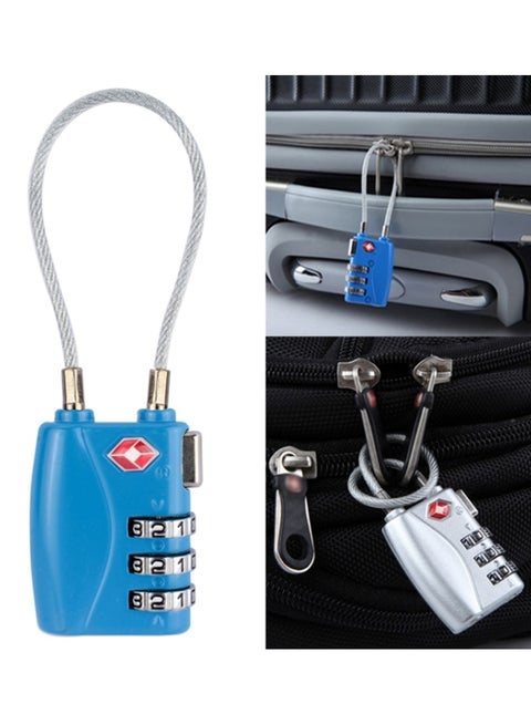 3 Digit Travel Lock with 5.5 Inch Cable for Suitcases Backpack Luggage Password Travel Lock, TSA Approved Luggage Locks