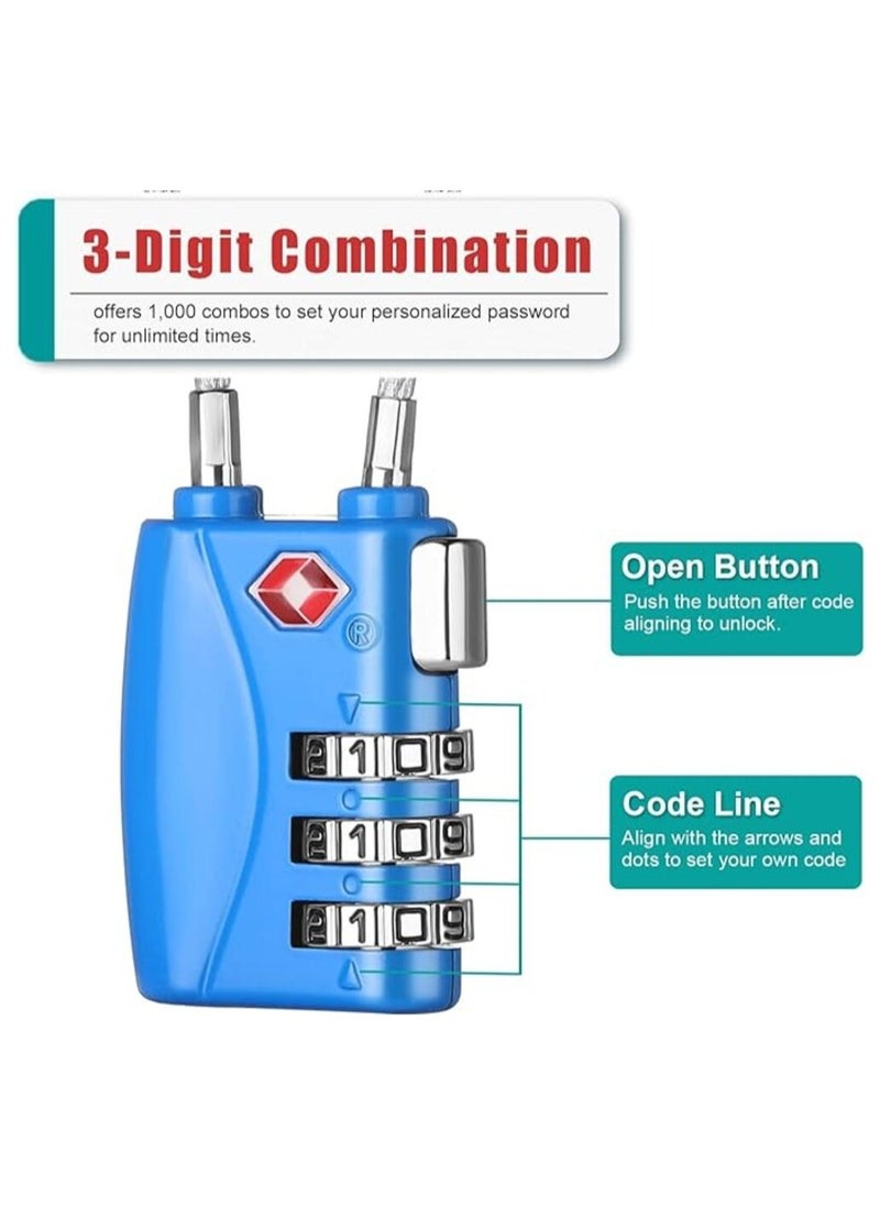 MORANO 3 Digit Travel Lock with 5.5 Inch Cable for Suitcases Backpack Luggage Password Travel Lock, TSA Approved Luggage Locks  - Image 3