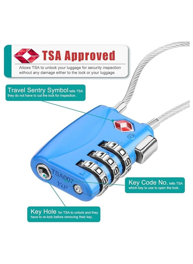 MORANO 3 Digit Travel Lock with 5.5 Inch Cable for Suitcases Backpack Luggage Password Travel Lock, TSA Approved Luggage Locks  - Image 2
