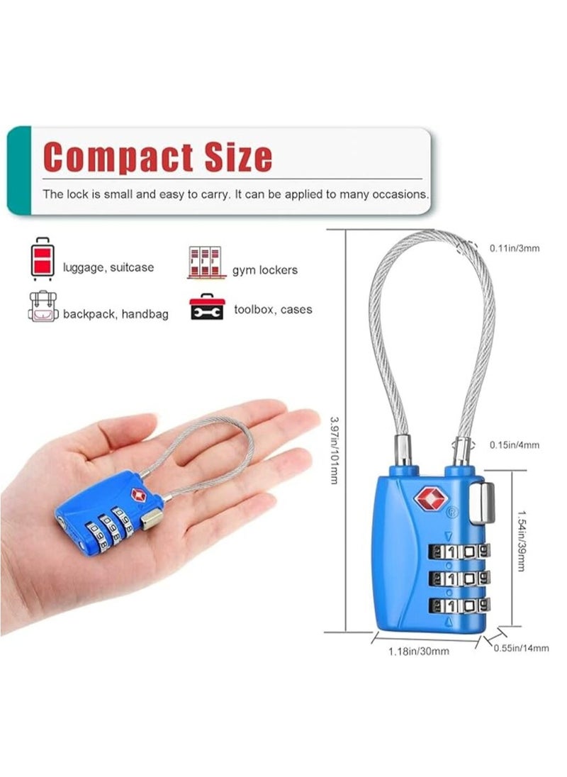 MORANO 3 Digit Travel Lock with 5.5 Inch Cable for Suitcases Backpack Luggage Password Travel Lock, TSA Approved Luggage Locks  - Image 4
