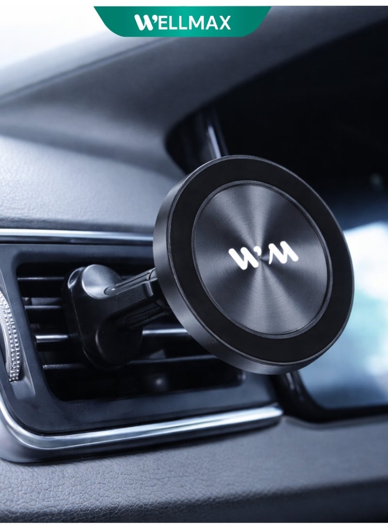 WELLMAX WM MagSafe Magnetic Car Phone Holder Strong Grip Dashboard Mount 360 Rotation iPhone Holder Compatible with iPhone 15 14 13 12 Hands Free WMAX HOLDER50 - Image 2