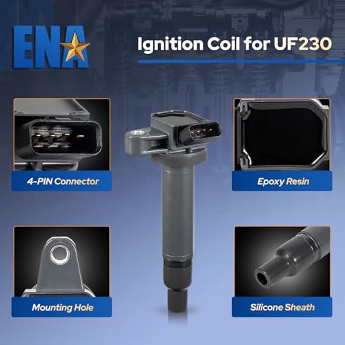 ENA مجموعة من 8 لفائف إشعال UF230 و4504 شمعات إشعال متوافقة مع تويوتا تندرا سيكويا لاند كروزر 4رانر، لكزس GS430 GX470 LS430 LX470 SC430 2000 2001 2002 2003 2004 2005 2006 2007 2008 2009 - Image 4