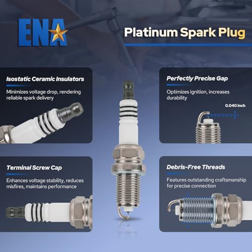 ENA مجموعة من 8 لفائف إشعال UF230 و4504 شمعات إشعال متوافقة مع تويوتا تندرا سيكويا لاند كروزر 4رانر، لكزس GS430 GX470 LS430 LX470 SC430 2000 2001 2002 2003 2004 2005 2006 2007 2008 2009 - Image 5