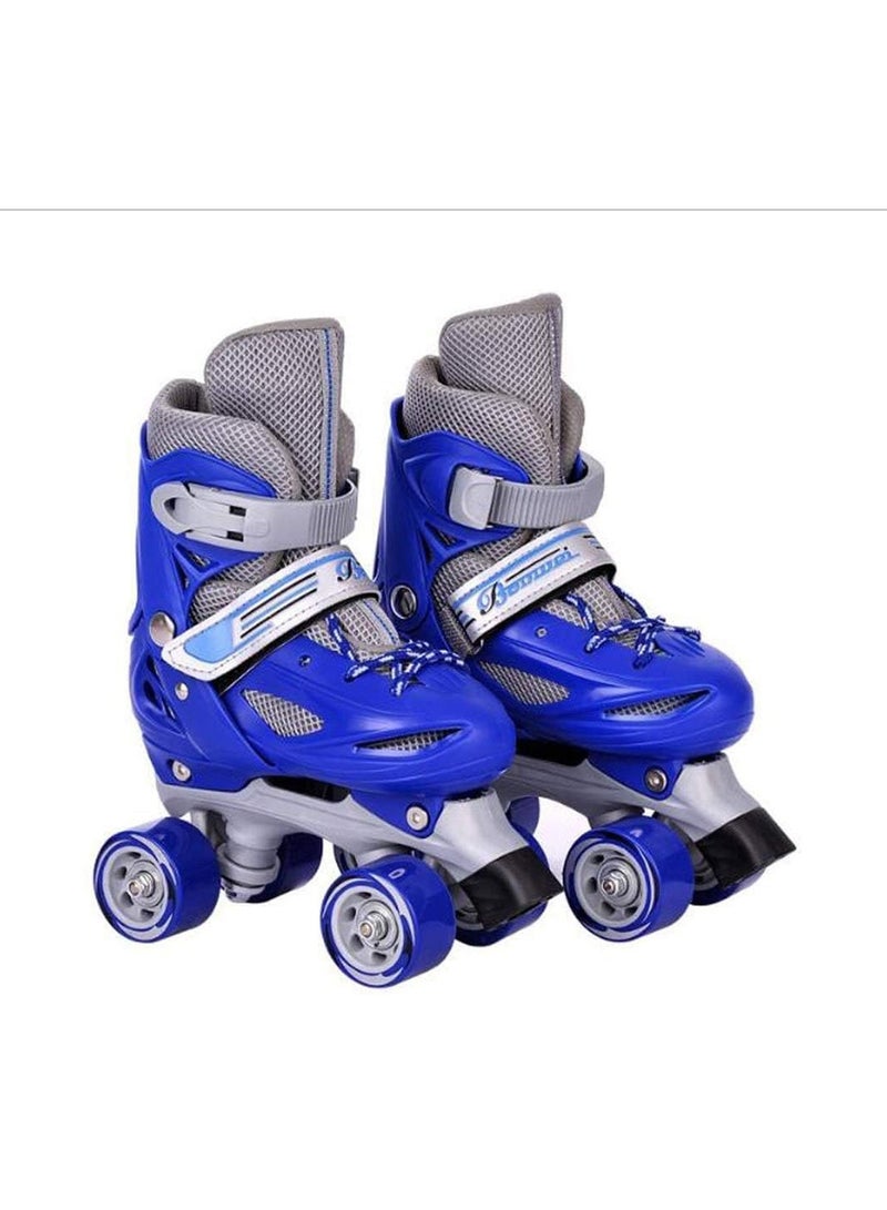 Generic Roller Skates Shoes with double rows 4 Wheels Adjustable Shoe Size AREA for Boys and Girls Comfort Fit Double Roller Skates with Safety Brakes  - Image 1