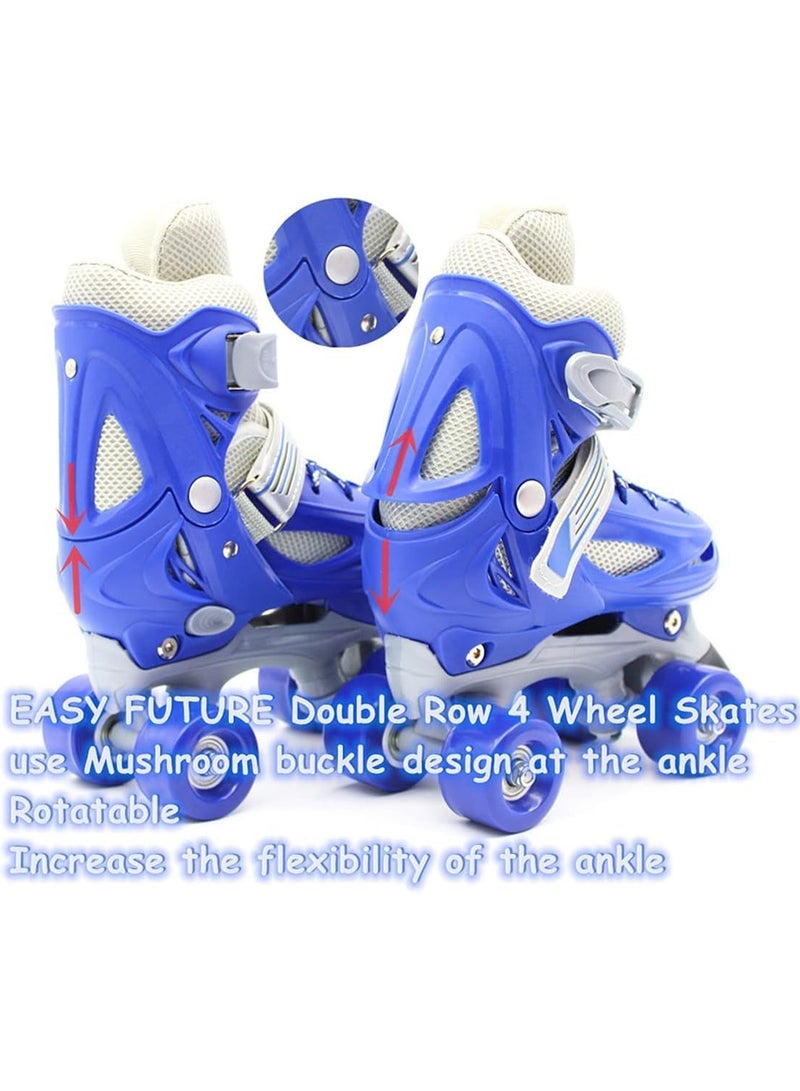 Generic Roller Skates Shoes with double rows 4 Wheels Adjustable Shoe Size AREA for Boys and Girls Comfort Fit Double Roller Skates with Safety Brakes  - Image 4
