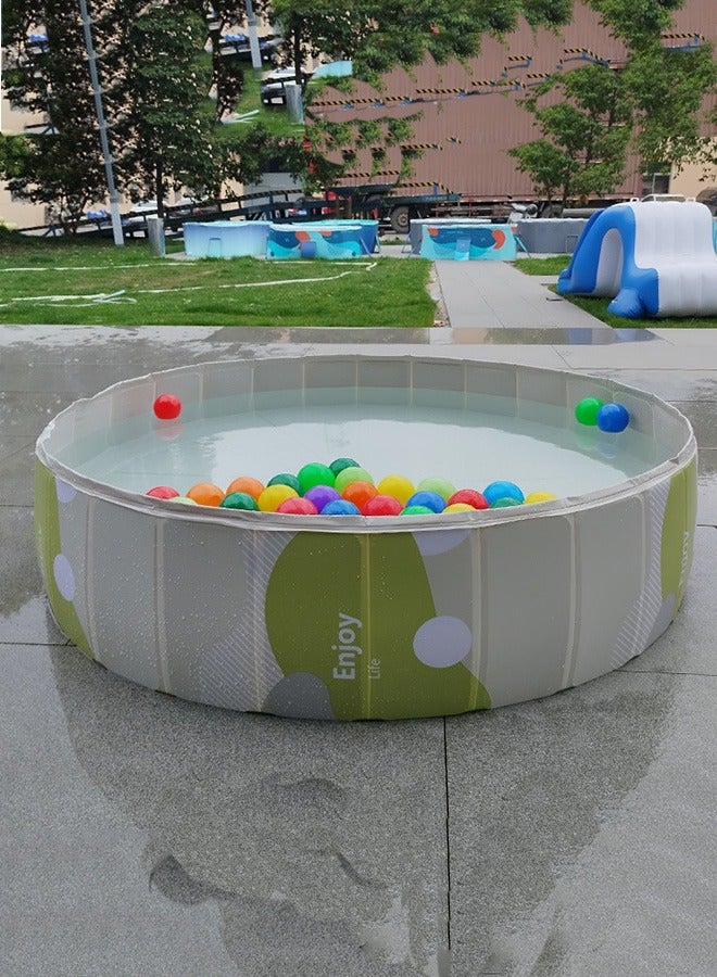 مسبح أطفال قابل للطي 120×120×30 سم من PVC، مسبح سباحة للأطفال، حوض كرات، صندوق رمل، مسبح ألعاب مائي خارجي للحديقة مع فتحة تصريف جانبية - Image 4