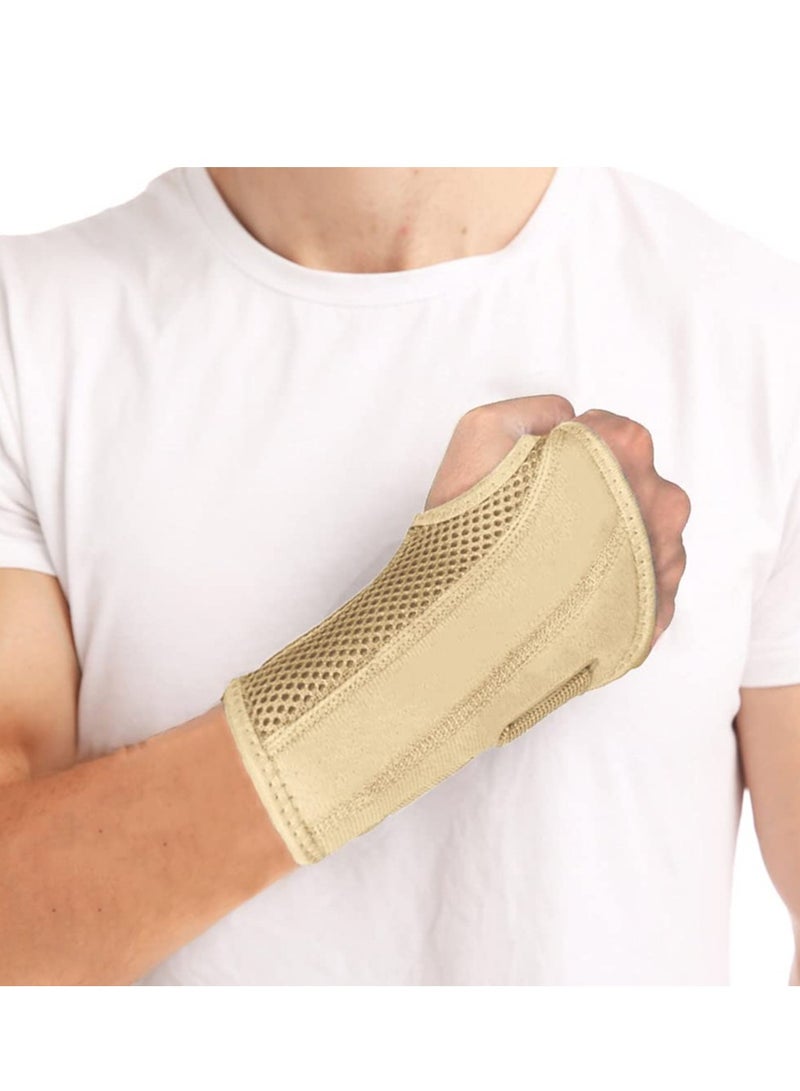 أوزيغالور دعامة النفق الرسغي لليد اليمنى/اليسرى، للاستخدام الليلي، مع كم ضاغط وأشرطة قابلة للتعديل، بيج (عبوة واحدة) - Image 5