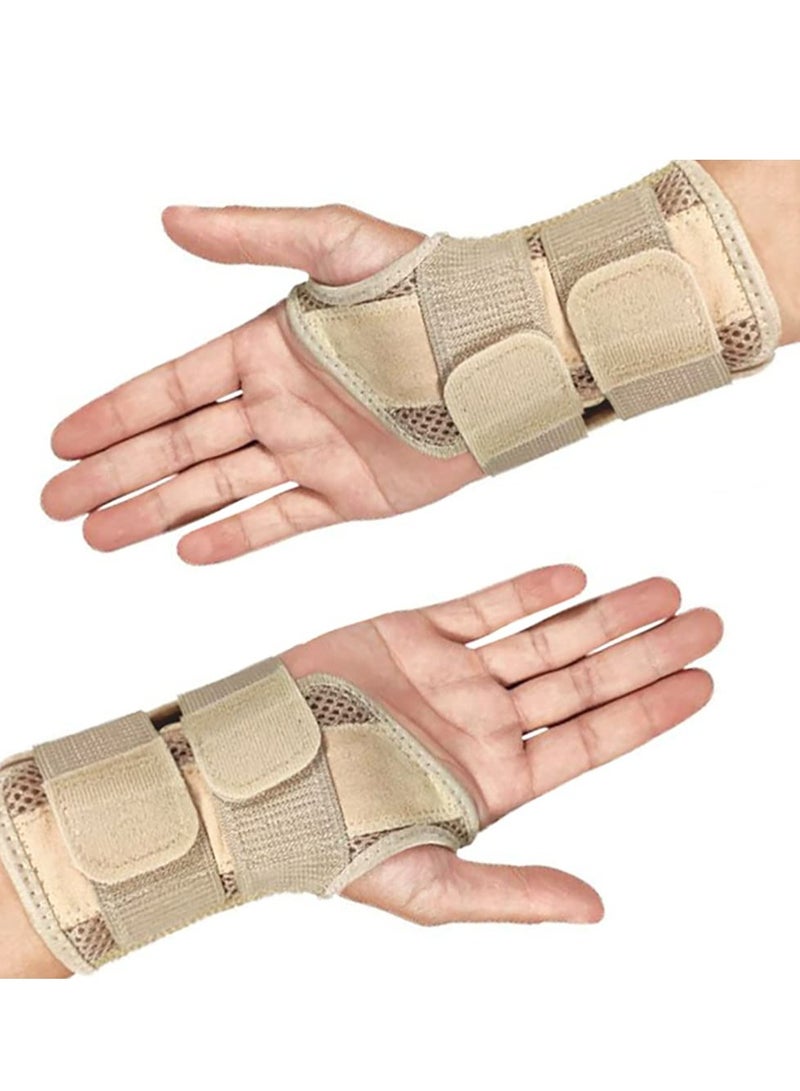 أوزيغالور دعامة النفق الرسغي لليد اليمنى/اليسرى، للاستخدام الليلي، مع كم ضاغط وأشرطة قابلة للتعديل، بيج (عبوة واحدة) - Image 2