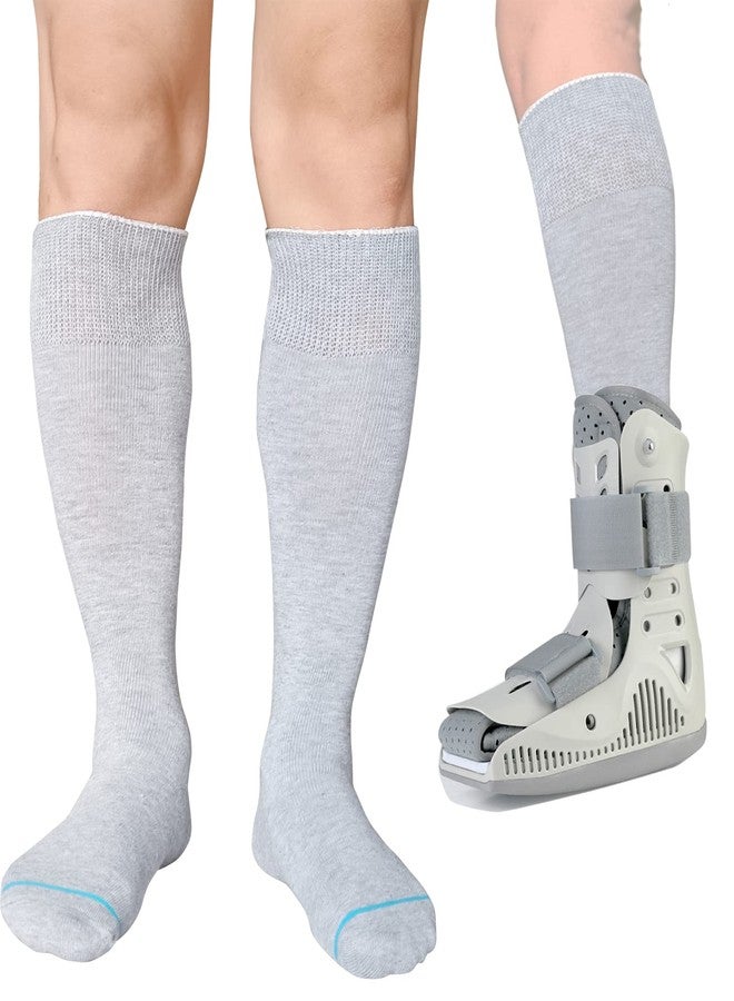 LORVVDE Cam Walker Walking Boot Socks Replacement Sock Liner for Orthopedic Boots Brace, Tube Sox for Air Cam Walkers and Fracture Cast Cover Grey 2 Pairs - Image 1