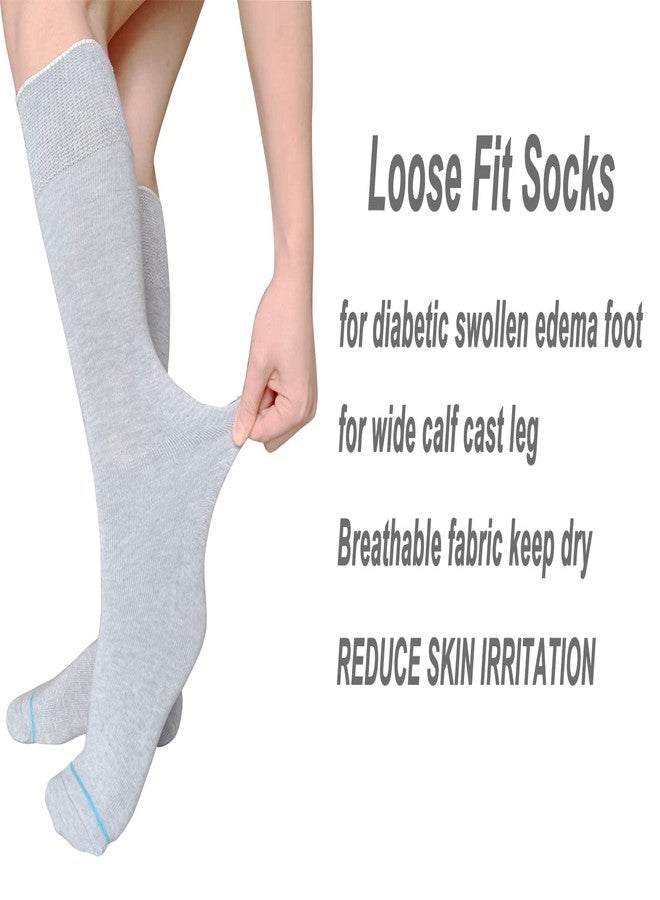 LORVVDE Cam Walker Walking Boot Socks Replacement Sock Liner for Orthopedic Boots Brace, Tube Sox for Air Cam Walkers and Fracture Cast Cover Grey 2 Pairs - Image 3