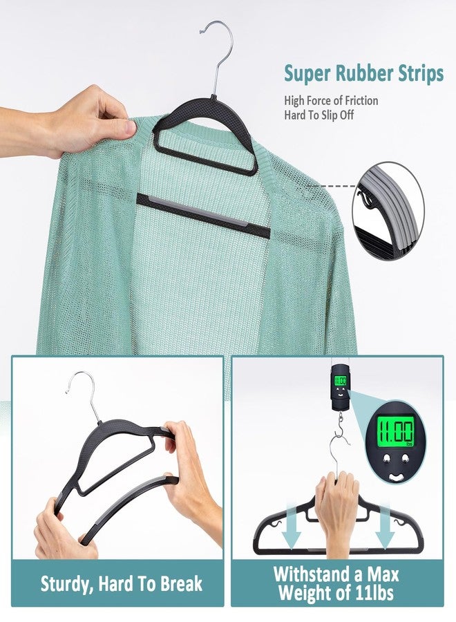 LMTrystFit Heavy Duty Plastic Hangers 30 Pack, Non-Slip, Space-Saving Clothes Hangers - Slim Shirt Sweater Hangers for Closet, 0.2'' Slim 16.5'' Wide 360° Swivel Hook, Light and Dark Gray - Image 3