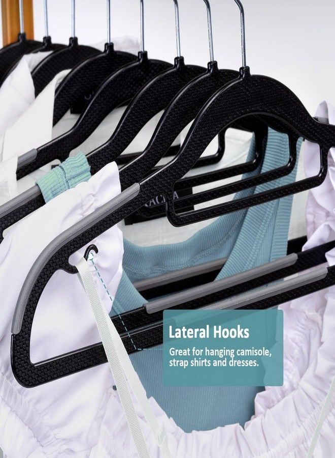 LMTrystFit Heavy Duty Plastic Hangers 30 Pack, Non-Slip, Space-Saving Clothes Hangers - Slim Shirt Sweater Hangers for Closet, 0.2'' Slim 16.5'' Wide 360° Swivel Hook, Light and Dark Gray - Image 5
