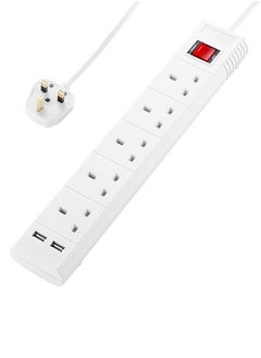 5 Sockets - 5 Meters - With On/Off Button & 2 USB Port.