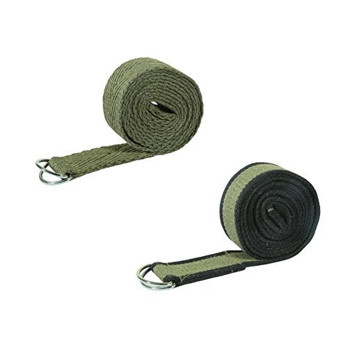 Footmate Yoga Belt for Men and Women Pack Of 2 | Yoga Strap with Extra Safe Adjustable D-Ring Buckle | 8 FT Long Durable and Premium Cotton Stretch Band Use for Yoga, Pilates, Gym, Fitness - Image 1