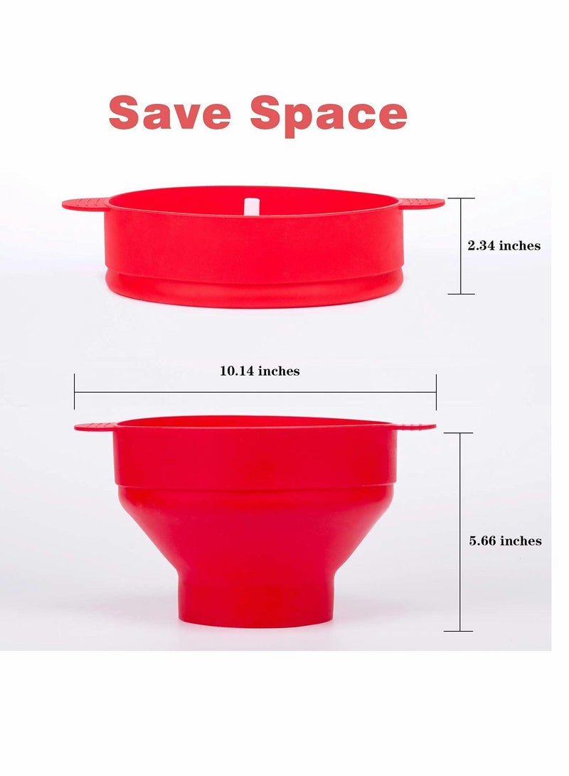Y&D Silicone Microwave Popcorn Bowl Popper with Lid for Home Makers Handles Collapsible  - Image 2