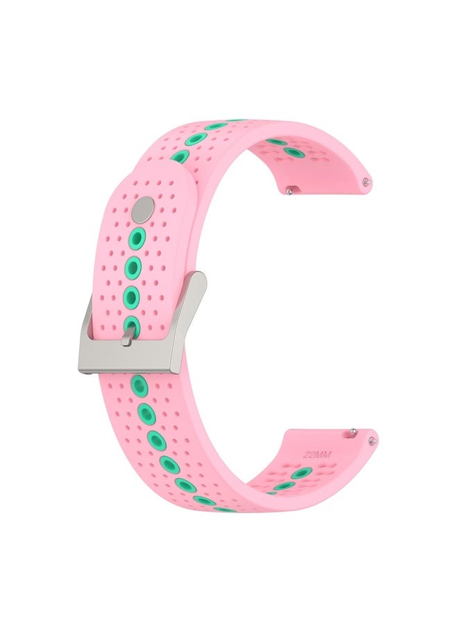 HuHa For Suunto Run / Race S Colorful Hole Silicone Watch Band(Pink Mint Green) - Image 3