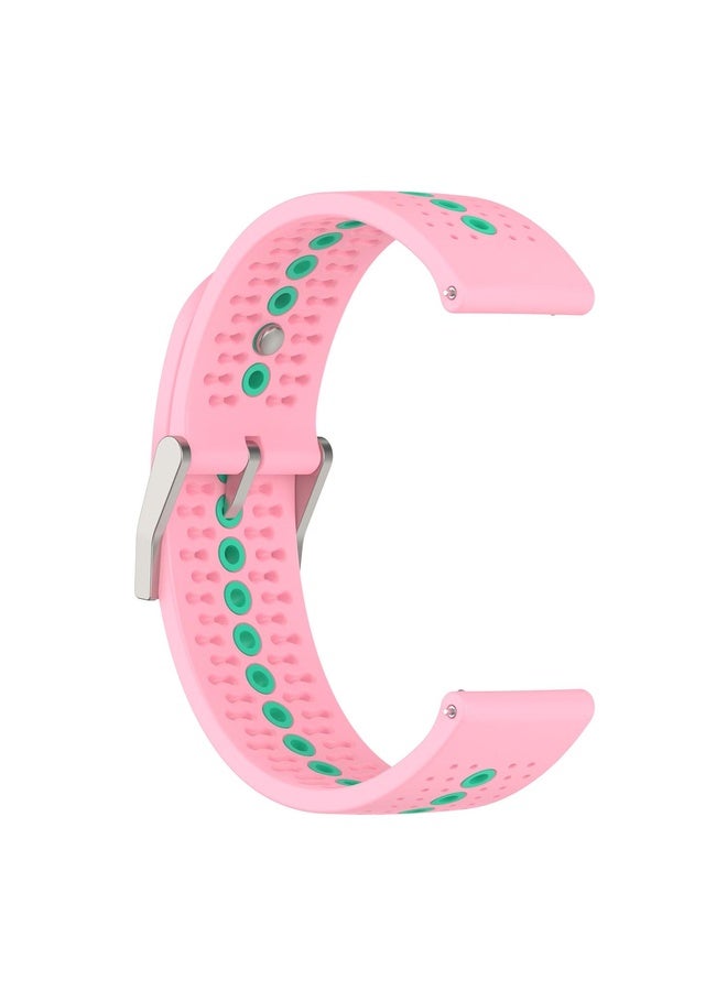 HuHa For Suunto Run / Race S Colorful Hole Silicone Watch Band(Pink Mint Green) - Image 4