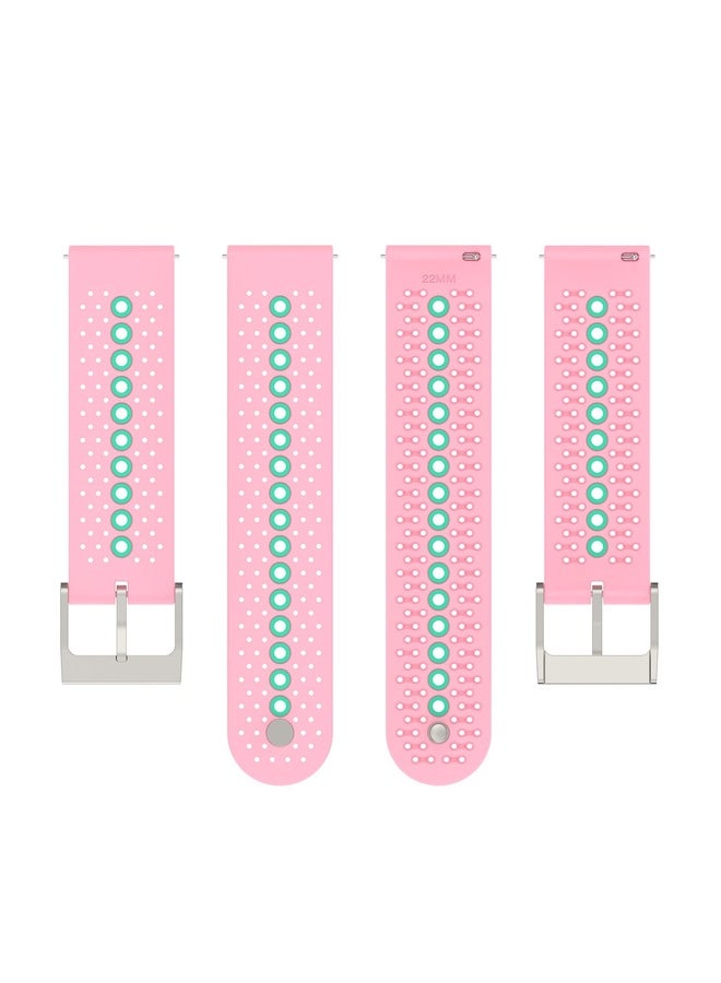 HuHa For Suunto Run / Race S Colorful Hole Silicone Watch Band(Pink Mint Green) - Image 5