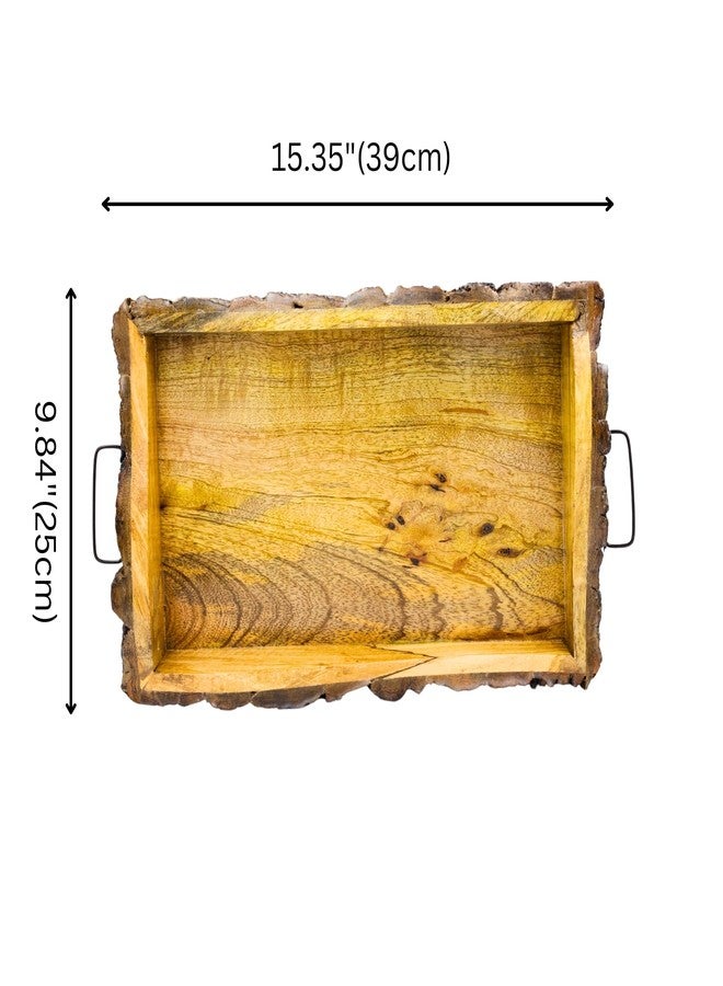 Natriel Handmade Wooden Tray | Serving Tray | Decorative Serveware for Home | Natural Handicraft Design Luxury and Premium Wooden Decorative Trays (Design-05) - Image 4