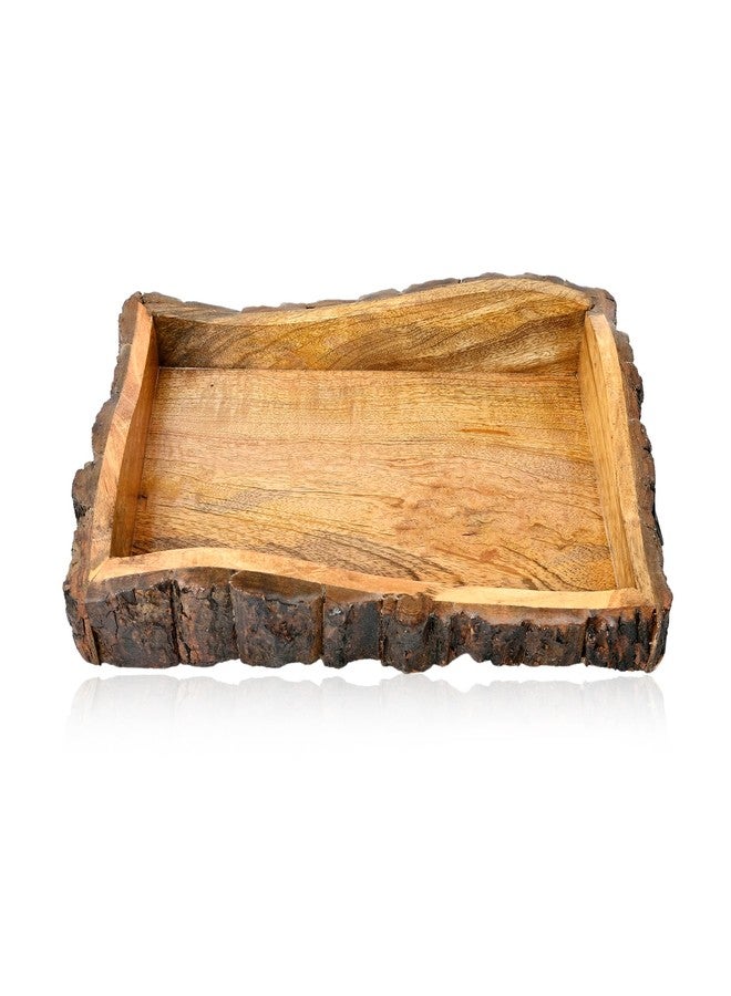 Natriel Handmade Wooden Tray | Serving Tray | Decorative Serveware for Home | Natural Handicraft Design Luxury and Premium Wooden Decorative Trays (Design-05) - Image 2