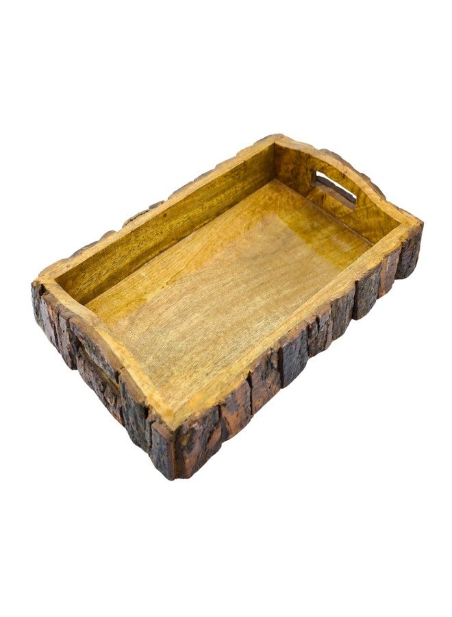 Natriel Handmade Wooden Tray | Serving Tray | Decorative Serveware for Home | Natural Handicraft Design Luxury and Premium Wooden Decorative Trays (Design-05) - Image 3
