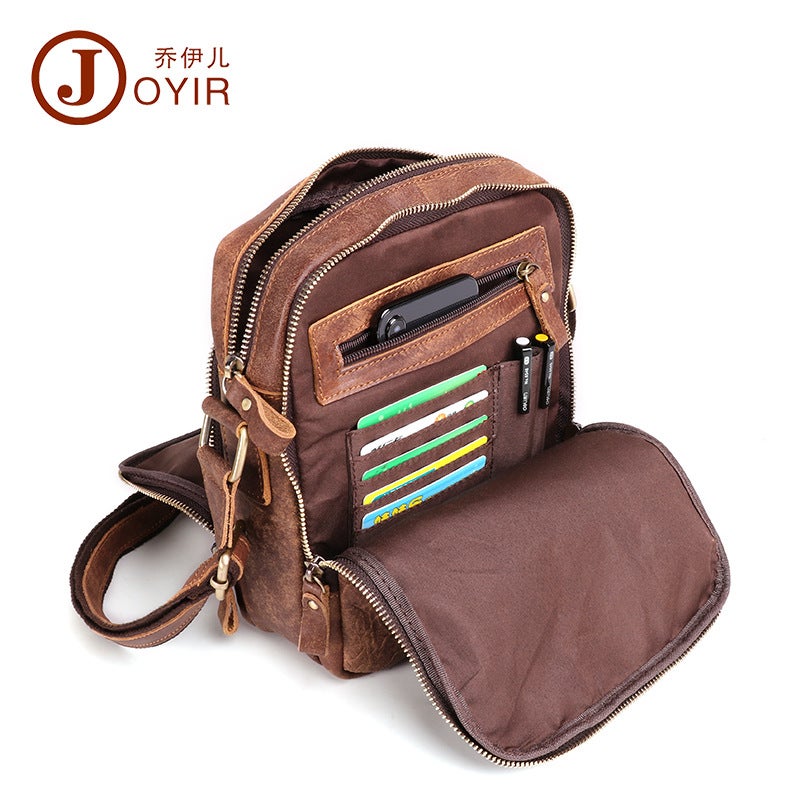 Casual Retro Genuine Leather Men'S Bag, Men'S Shoulder Bag, Crossbody Bag, First-Layer Cowhide Men'S Bag, Suede Leather Bag, Sale - Image 2