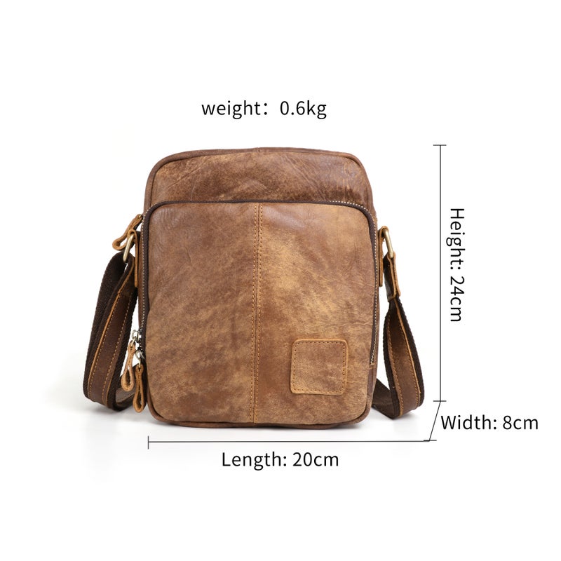 Casual Retro Genuine Leather Men'S Bag, Men'S Shoulder Bag, Crossbody Bag, First-Layer Cowhide Men'S Bag, Suede Leather Bag, Sale - Image 5