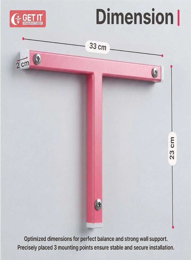 GET IT 2 in 1 wall + Window Cradle Strong Metal Additional Tool to Convert Multi Usage | New Born Baby,Kids - Pink T-Shape - Image 4