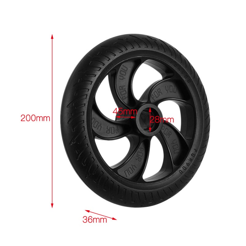 Solid Tire: High Intensity PU Material, Wear Resistant, Puncture-Proof Replacement Tire - Anti-Slip Grooved Surface, Easy Install Wheel Accessory for Road Replacement Use - Image 3