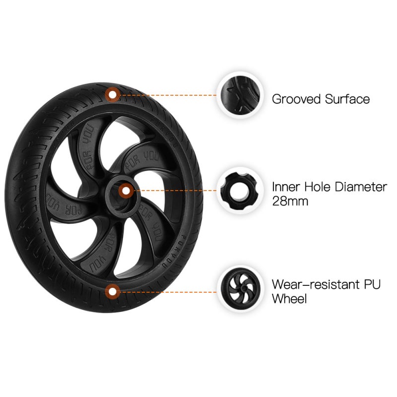 Solid Tire: High Intensity PU Material, Wear Resistant, Puncture-Proof Replacement Tire - Anti-Slip Grooved Surface, Easy Install Wheel Accessory for Road Replacement Use - Image 4