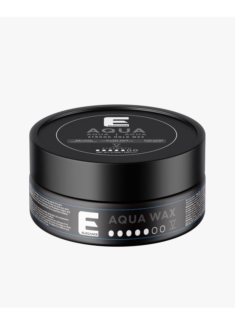Elegance E Series Aqua Wax Strength 5 Grey - 140ml: Strong Hold, Flexible Styling, Residue-Free, No Stickiness