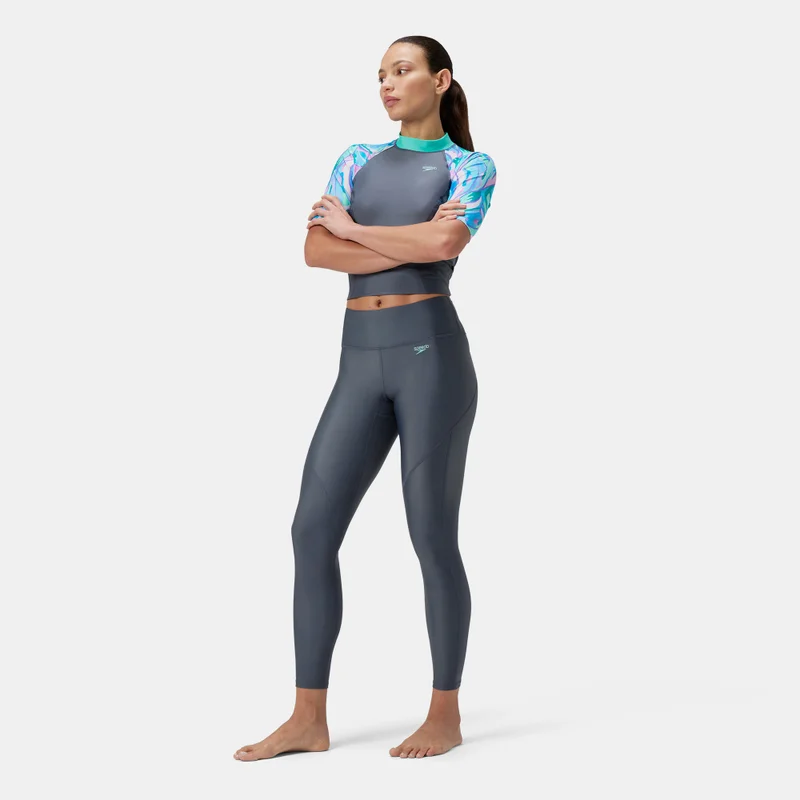 Speedo grey Women's Solid Panel Swimming Leggings for Women | Best Price UAE
