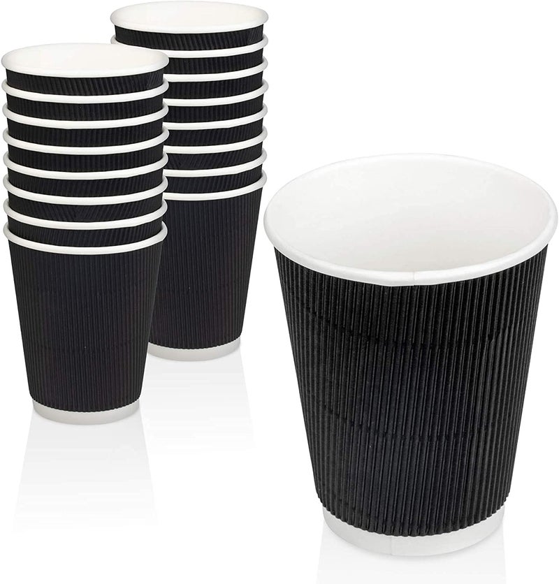 SEZ Premium Ripple Paper Cups for Wedding Event and Office UseBlack120 Ml Pack of 100 - Image 1