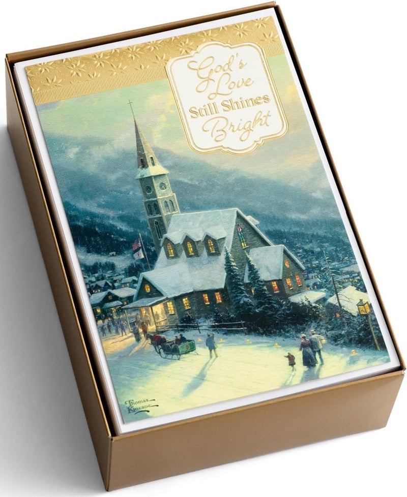 DaySpring Thomas Kinkade Gods Love Still Shines Bright 50 Bulk Christmas Boxed Cards NRSV J7189 - Image 4