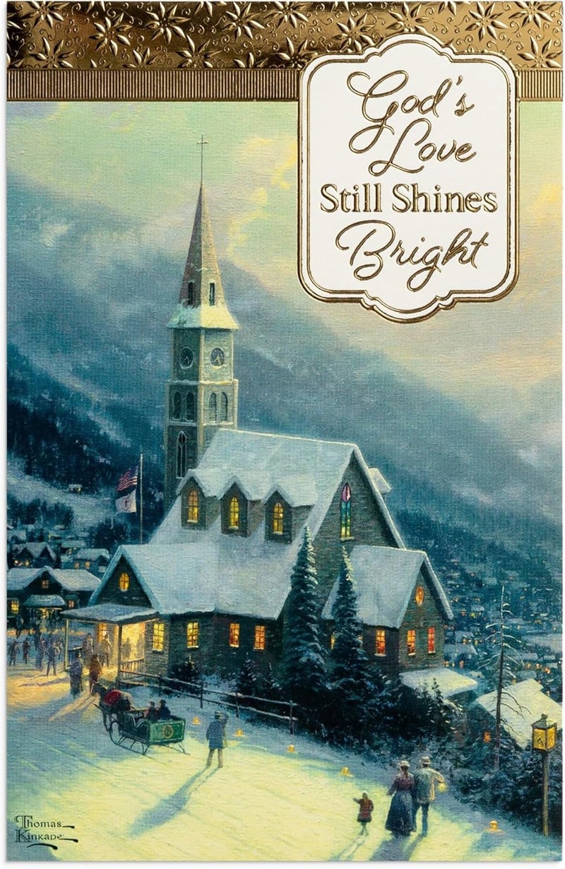 DaySpring Thomas Kinkade Gods Love Still Shines Bright 50 Bulk Christmas Boxed Cards NRSV J7189 - Image 1