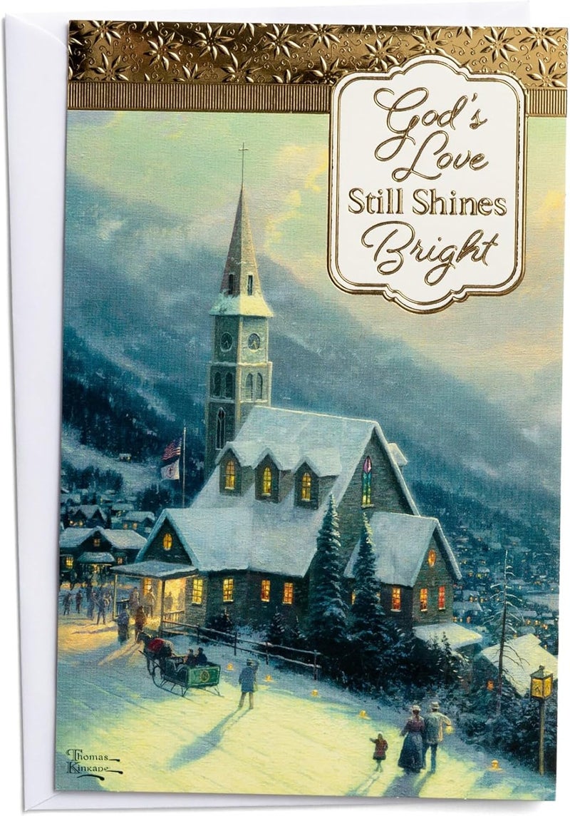 DaySpring Thomas Kinkade Gods Love Still Shines Bright 50 Bulk Christmas Boxed Cards NRSV J7189 - Image 2
