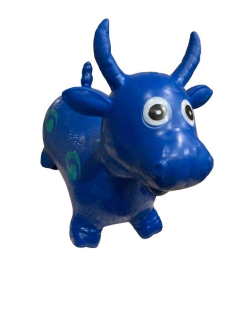 An inflatable rocking cow ride-on toy suitable for children