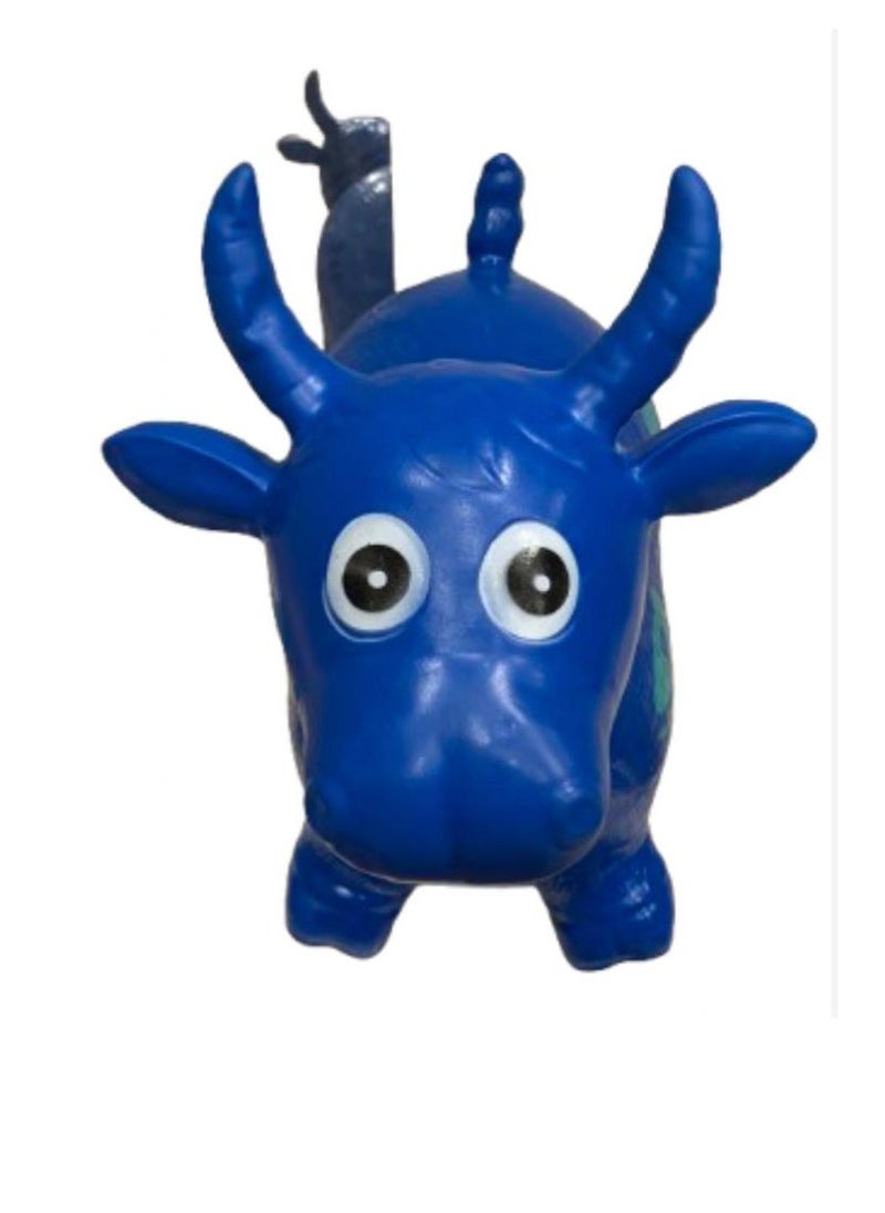 An inflatable rocking cow ride-on toy suitable for children