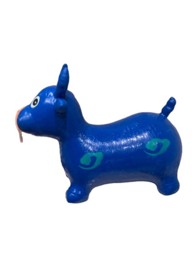 An inflatable rocking cow ride-on toy suitable for children