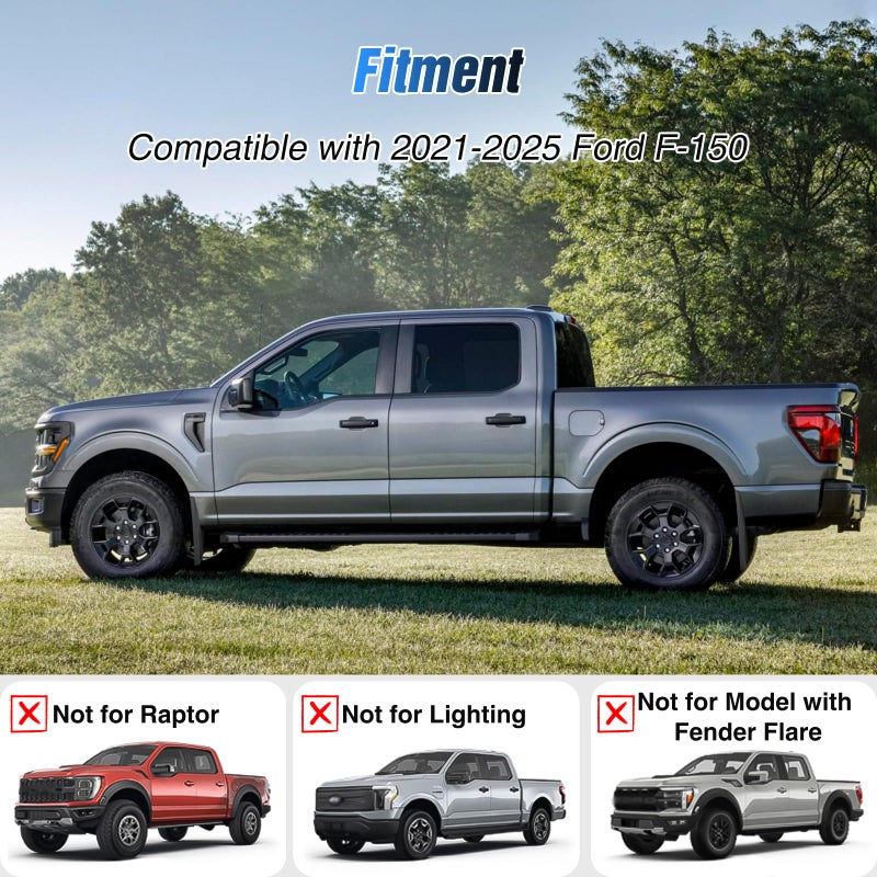 Nilight Mud Flaps for Ford F150 2021 2022 2023 2024 2025 2026, No Drilling Precision Fit Exterior Accessories Heavy-Duty Splash Guards Protection, Front & Rear Set - Image 3