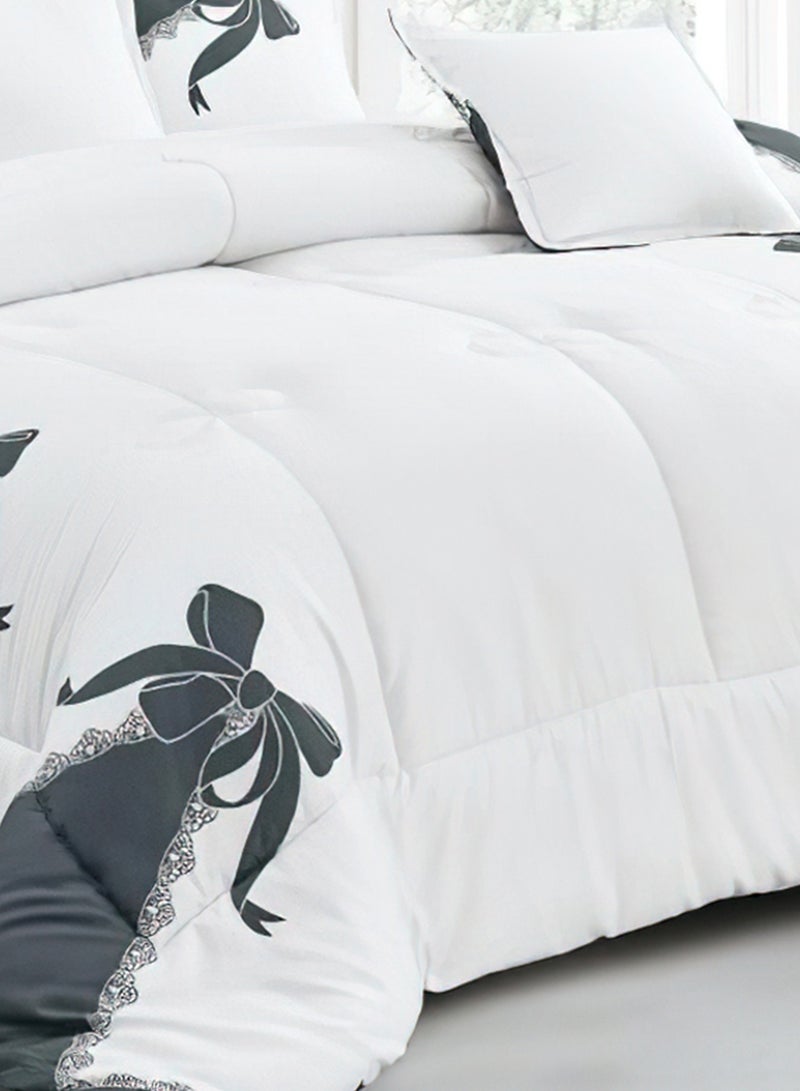 مينج لي مفرش سرير أنيق مقاس مفرد 4 قطع، يتضمن لحاف و ملاءة سرير وغطاء وسادة نوم و غطاء وسادة ديكور، لحاف خفيف الوزن ويستخدم على الاتجاهين، مناسب لجميع الفصول - Image 5