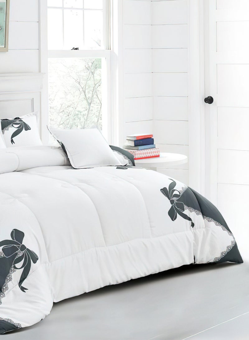 مينج لي مفرش سرير أنيق مقاس مفرد 4 قطع، يتضمن لحاف و ملاءة سرير وغطاء وسادة نوم و غطاء وسادة ديكور، لحاف خفيف الوزن ويستخدم على الاتجاهين، مناسب لجميع الفصول - Image 3